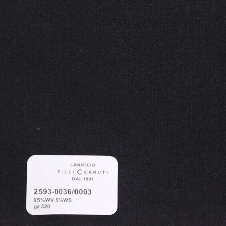 2593-0036/0003 Cerruti Lanificio - Vải Suit 100% Wool - Xanh Dương Trơn